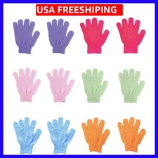 12 Pcs Exfoliating Bath Gloves,Deep Scrubbing Dead Skin Shower Gloves for Bea...