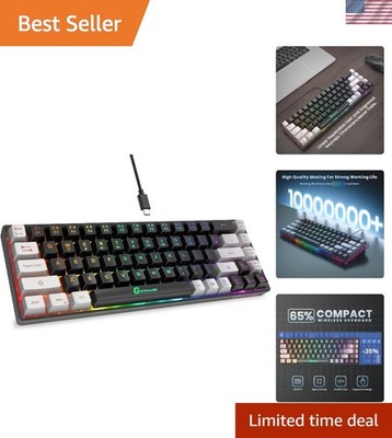 Ergonomic Mini Wired Gaming Keyboard with RGB Backlighting & Quick Response