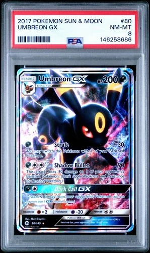 PSA 8 2017 Pokemon Sun & Moon 80/149 Umbreon GX
