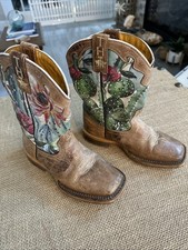 Tin Haul Girls /Kids Sz.13 Leather Cactilicious Cowboy Boots