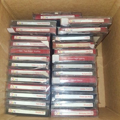 Lot Of 27 Sizzix Originals Red Dies Shapes Frames Cuts N Folds assorted