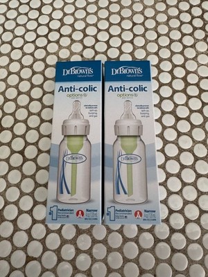 Dr. Brown's Natural Flow Anti-Colic Narrow Baby Bottle set of 2 4oz NEW UNOPENED