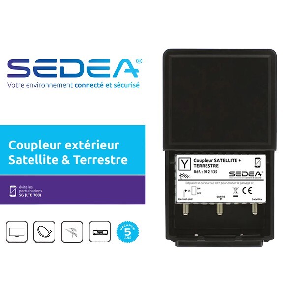 Coupleur Satellite Terrestre TNT coupleur antenne FM VHF UHF 2 entrées