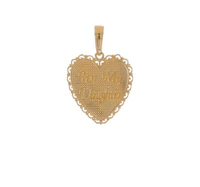 14k Reversible FOR MY DAUGHTER YOU ARE MY PRIDE AND JOY Heart Pendant M175