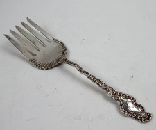 Watteau by Durgin Sterling Silver Fish Serving Fork 5-Tine 8" 48g MONOGRAMED