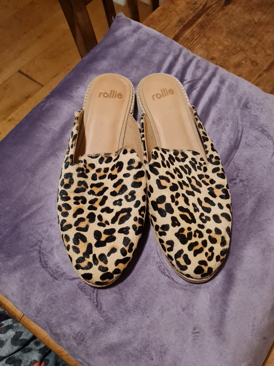 Rollie Leopard Print Mule Slides Rollie Derby Leopard Print Mule