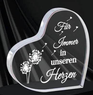 Tiergedenkstein   Herz oder  Hunde Engel aus Acryl