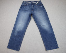 Old Navy Jeans Women 12 Blue Denim Pockets High-Rise Straight Leg Button Fly NWT