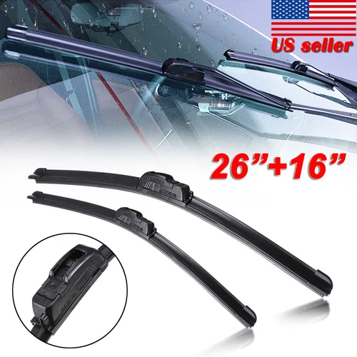Premium 26" & 16" Windshield Wiper Blades Bracketless J-HOOK OEM Quality NEW! - Bild 1 von 7