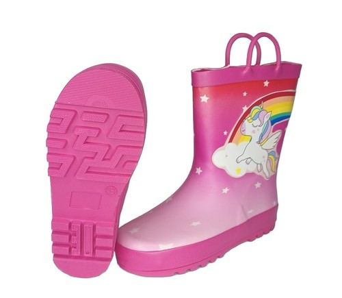 New Unicorn Rubber Rain Boots Kids Girls Size 13 Pink NWT - Picture 2 of 8