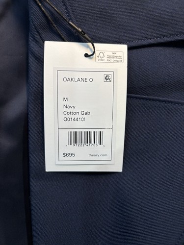 Abrigo de gabardina de algodón azul marino Theory M mediano Oaklane O para mujer $695 - Imagen 7 de 9