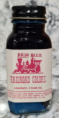 FLOQUIL RAILROAD COLORS MODEL PAINT - 2oz 2 OUNCE - RR50 BLUE - FROM 1970!