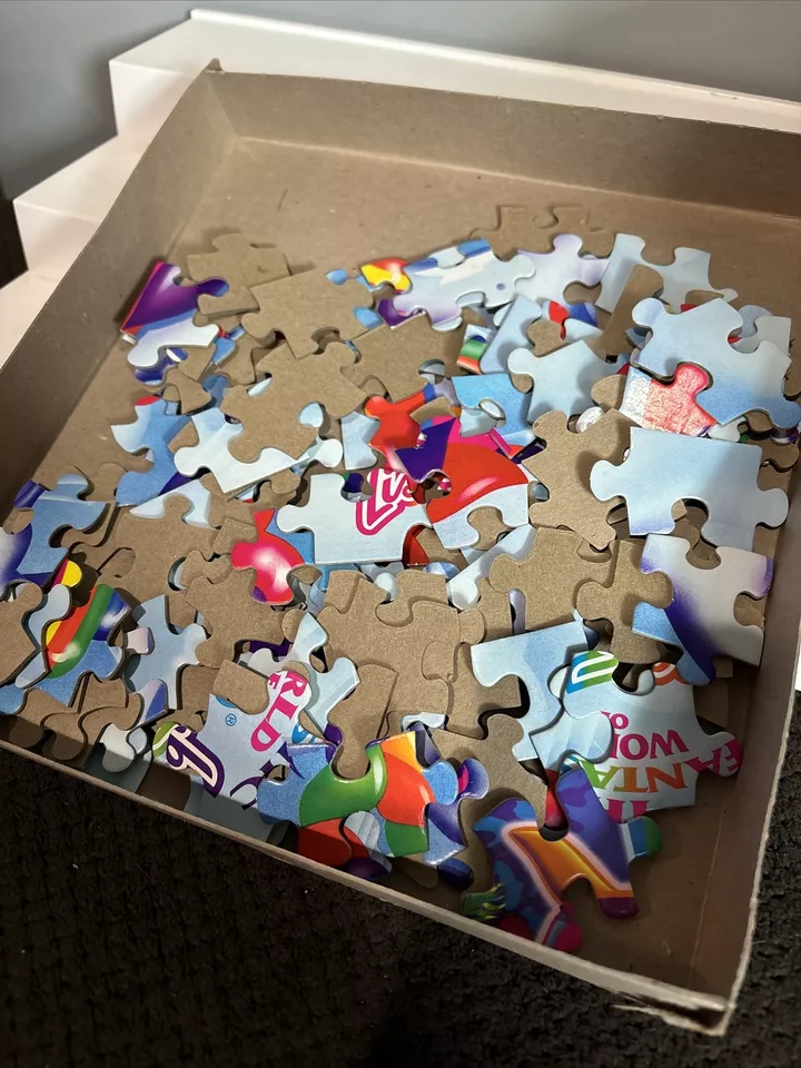 Rompecabezas vintage años 90 Lisa Frank mágico rosa unicornios arte rosa niños Foto 3 de 3