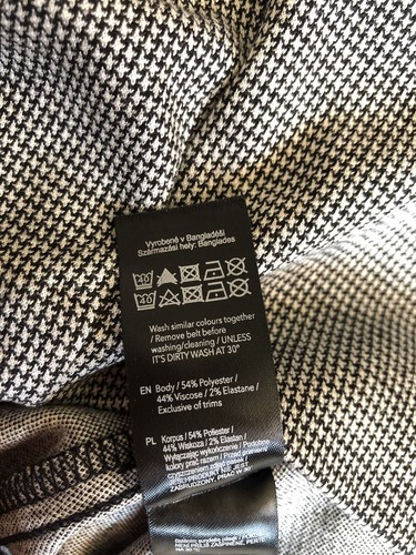 Black and white dogtooth stretchy dress, 14 F&F - Picture 11 of 12