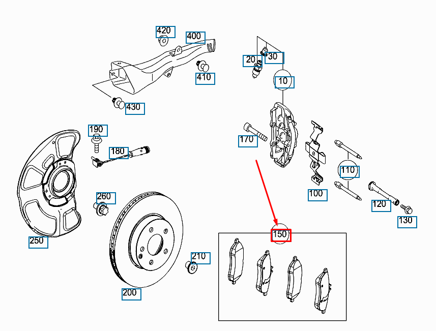 MERCEDES-BENZ SLS AMG C197 Front Wheel Brake Pads Set A0074207120 