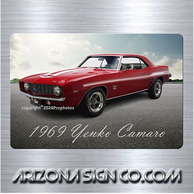 1969 YENKO CAMARO Photo Rendition on a Premium Aluminum Sign 8'' x 12''