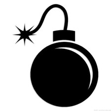Cartoon Bomb - Decal Sticker - Multiple Colors Sizes - Ebn6921
