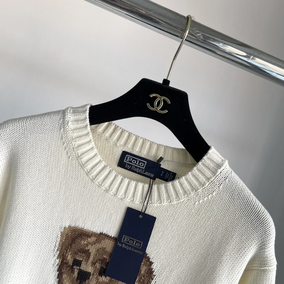 Polo Ralph Lauren Polo OSO Tejido BLANCO Suéter Jersey ALGODÓN MUJER M Nuevo Foto 4 de 4