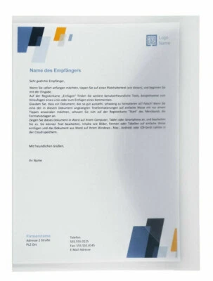 FOLDERSYS 10x A4 Sichttasche mit Steckverschluss 160my extra fest Dokumententasche 40146