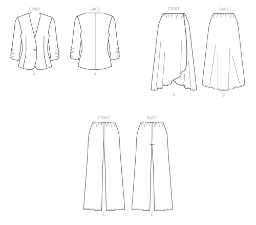 Butterick Easy SEWING PATTERN B6860 Misses Or Womens Jacket,Skirt,Trousers - Picture 5 of 6