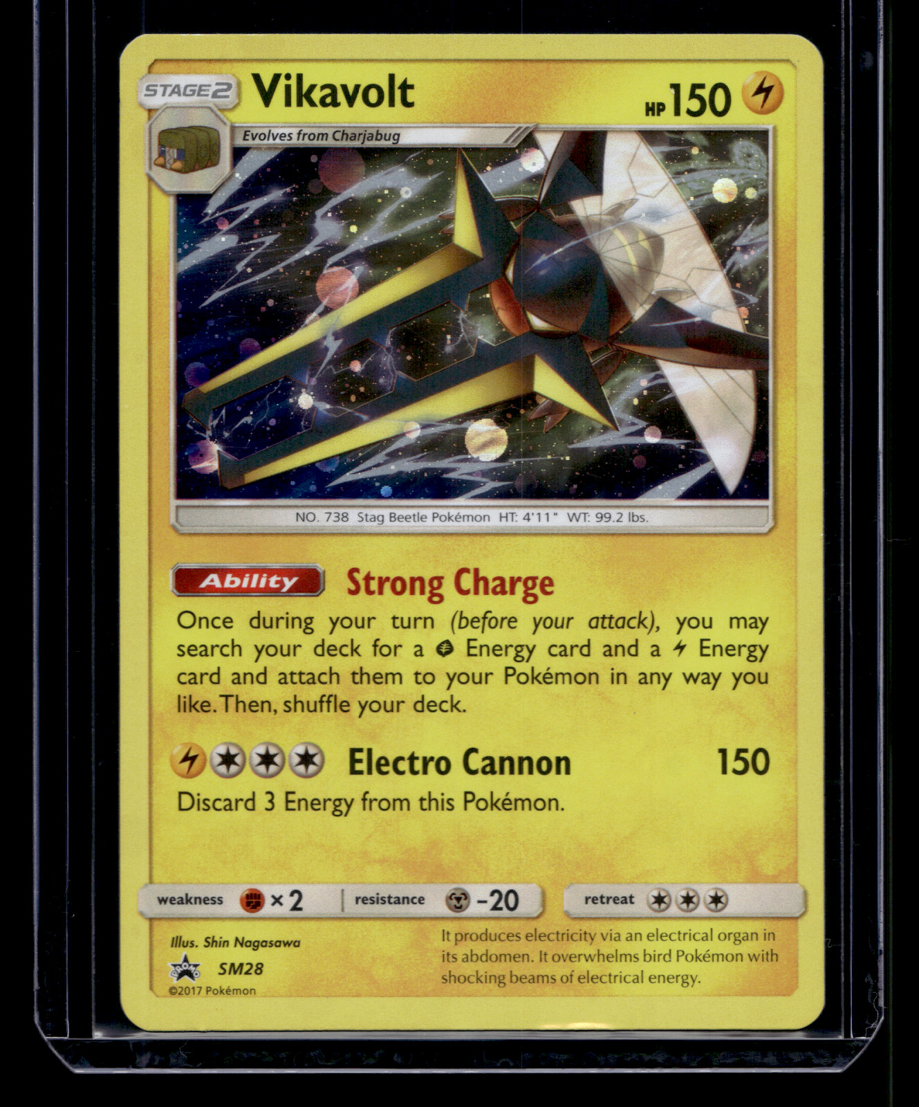 Vikavolt Holographic Black Star Promo SM28 Sun & Moon 2017 Holo *Combined Ship*