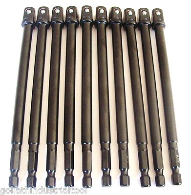 10 GOLIATH 6'' x 3/8'' IMPACT POWER EXTENSION BARS IPE6-38 SOCKET DRILL SCREW BITS