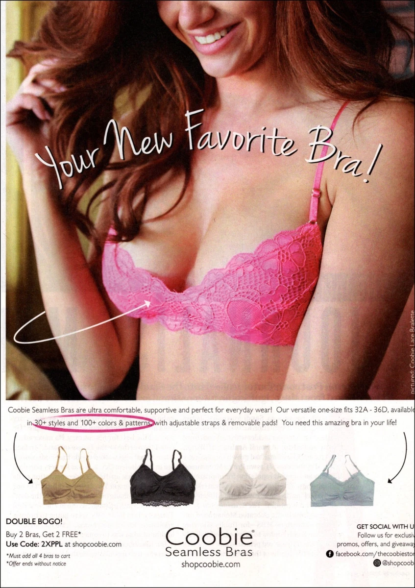 Modern magazine brassiere advertisement for COOBIE Seamless Bras