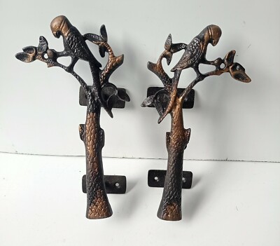 Lot De 2 Poignées De Porte Perroquet Vintage – Assis Sur Une Branche, Look Rétro Assuré