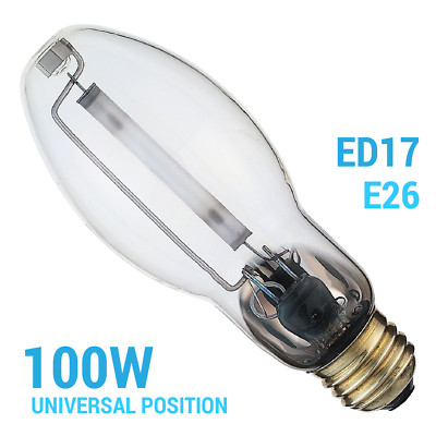Satco S3128 LU100/MED HID 100W ED17 Medium E26 Base Clear High Pressure Sodium