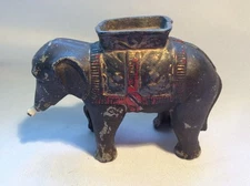 Antique A.C.Williams Cast Iron Elephant W/Howdah Still Bank~No Trunk~c.1910 (W5)