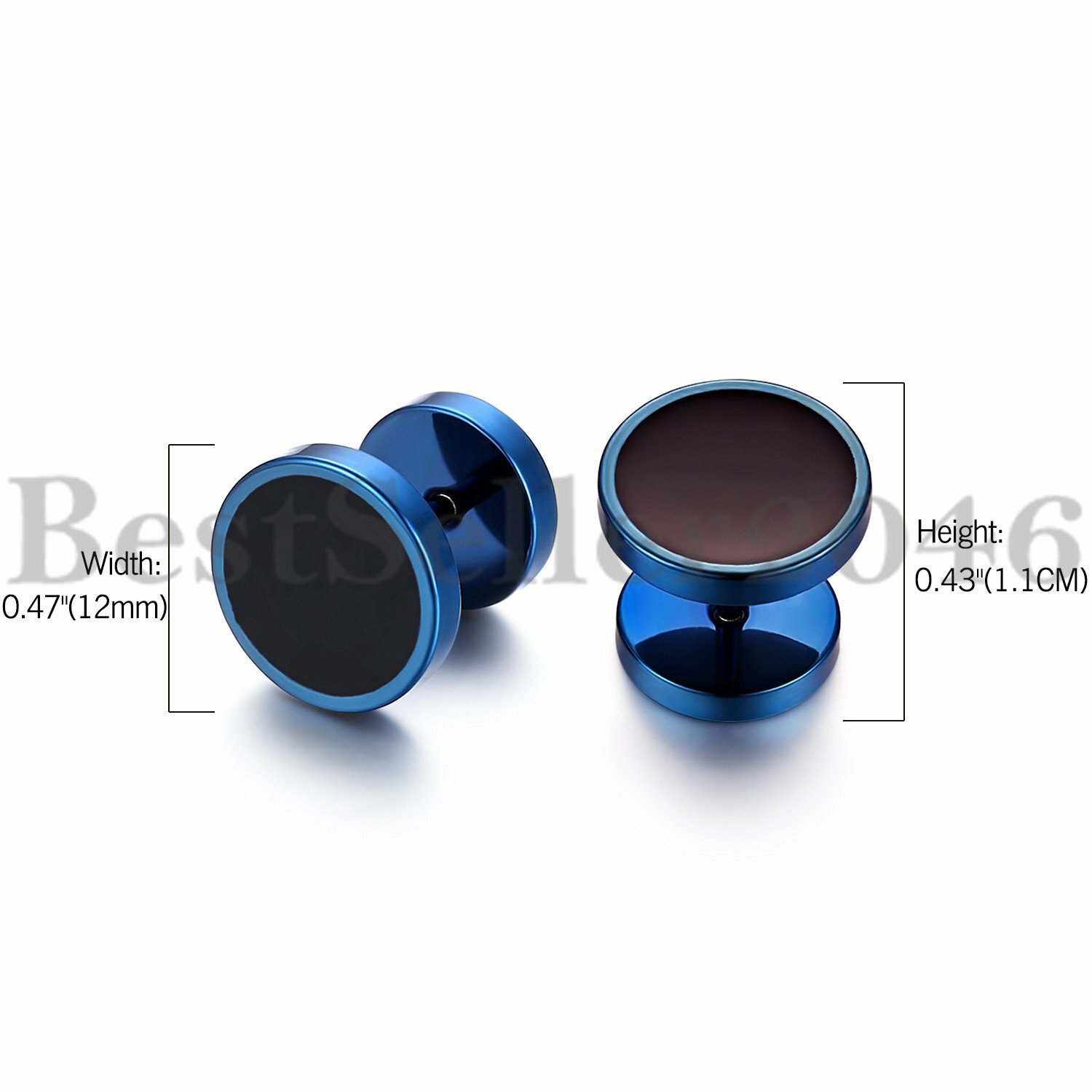 1 Piece Fashion Punk Earrings Double Sided Round Bolt Stud Earrings Ma – Genesis Cabaret - Foto 6