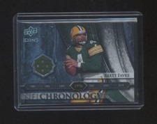 2008 UD BRETT FAVRE GAME WORN JERSEY SP #ED 095/150 NFL ICONS  PACKERS HOF QB 