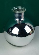 Bulb Shaped Vase with Removeable Propagation Tube - Silver Toned