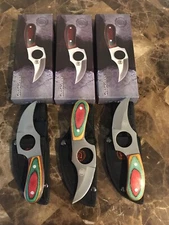 Lot of (3)  Chipaway Cutlery 6" Cat Skinner. CW-647FW. NIB Wood Handle/Sheath