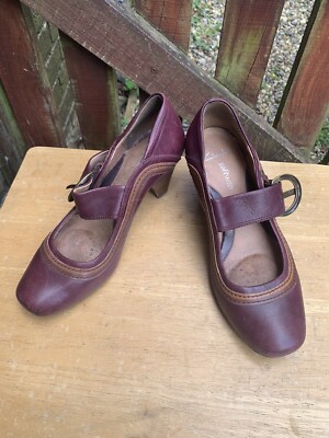 Clarks Softwear Mary Jane Leather Shoes Size Wide Fit UK