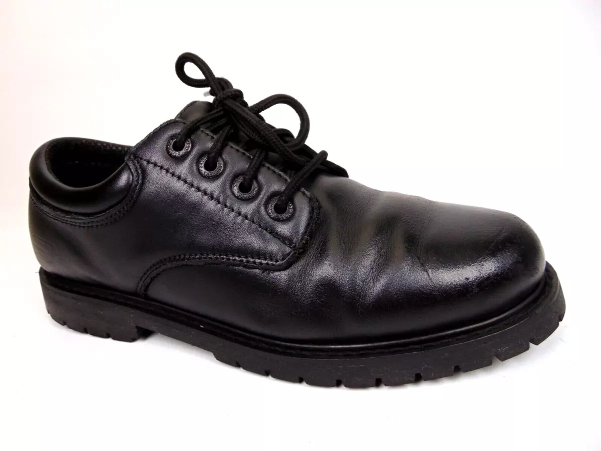 Skechers Work Men s Cottonwood Elks Slip Resistant Shoes Size 8.5 M Black Leat