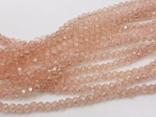 Crystal Spacer Beads Light Pink Luster 4mm Rondelle Qty: 62