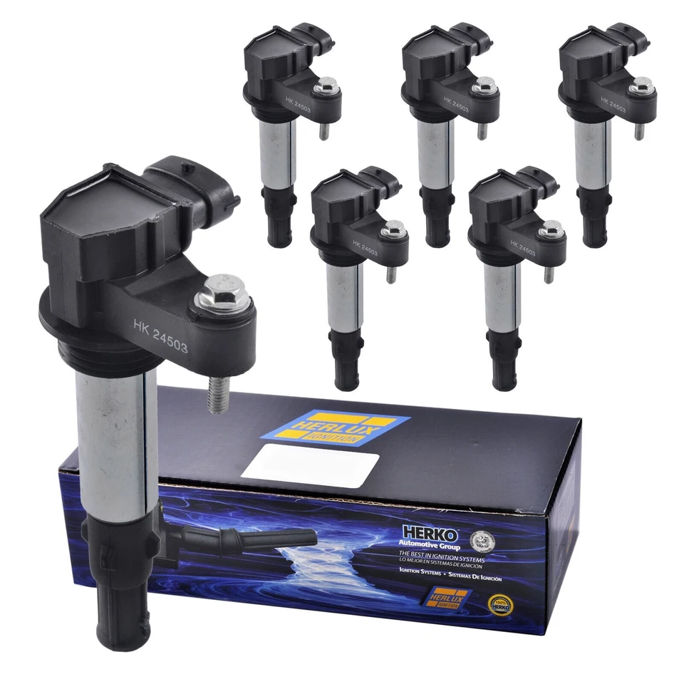 Nuevas bobinas de encendido Herko (6) + (6) bujías Autolite para Buick GMC 2004-10 Foto 2 de 3