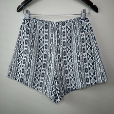 Show Me Your Mumu S Simone High Waist Shorts Navy Aztec Textile Festival Tribal