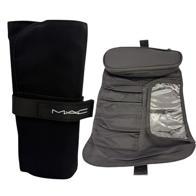 MAC Brush Roll Bag - Rolled Cosmetic Brushes Holder New Black