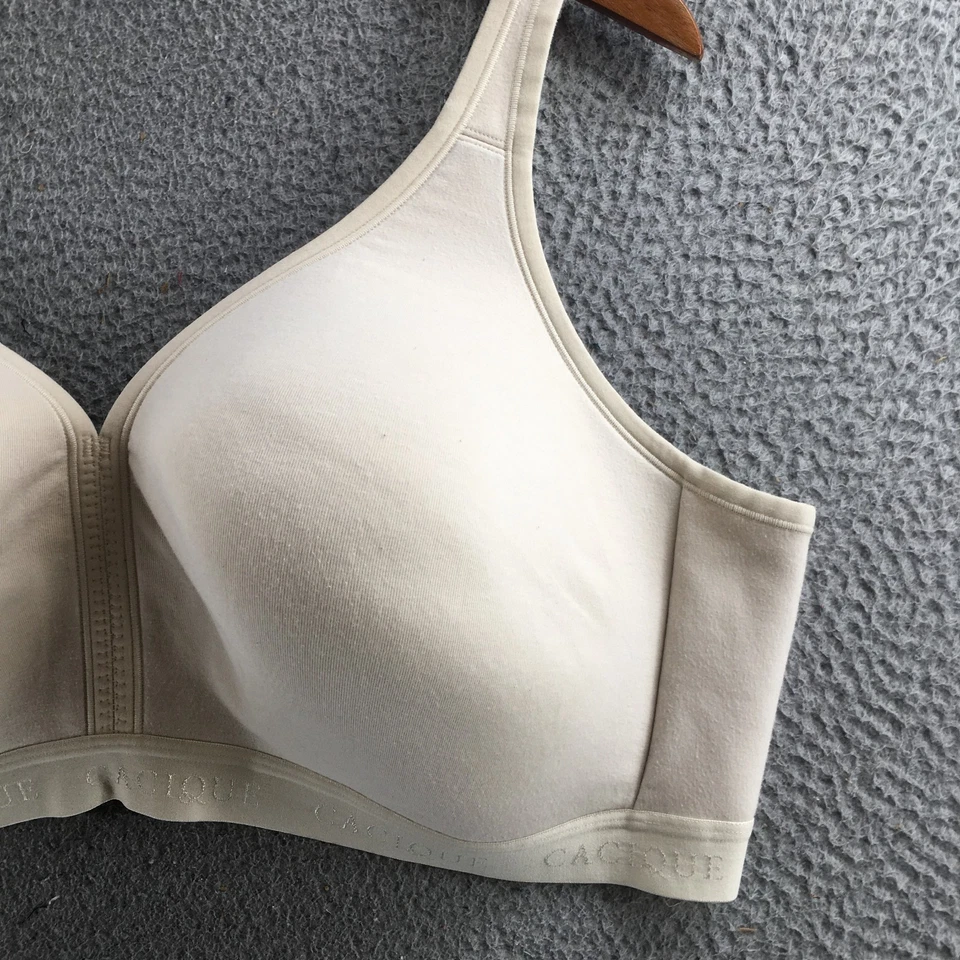 Cacique 轻薄衬里无钢圈 T 恤文胸女式 48DD Off-White 可调肩带 — 第 4/4 张图片