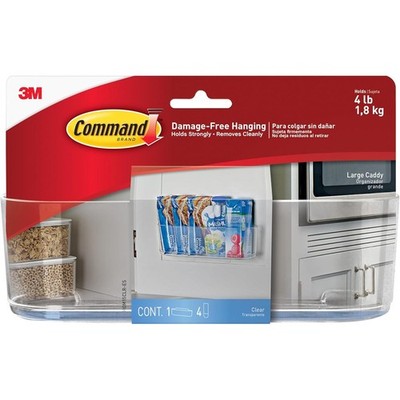 Command Clear Large Caddy 4lb Clear HOM15CLR-ES Damage-Free Hanging Strong Versa