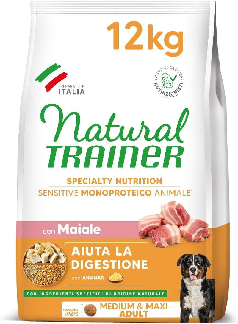 Cibo Cani Natural Sensitive Maiale 12Kg | Dieta Ipoallergenica No Gluten
