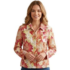 VTG Chico's Spring Multicolor Floral Jacket Button Blazer Lined Women's Size 3
