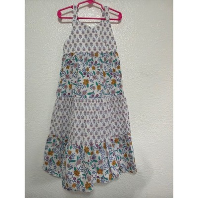 Carters Kid Girls White Floral Tiered Maxi Sundress Smocked Back Size 5 5A