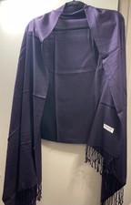 100 Pashmina Scarf Shawl Men  s Women  s Unisex Wrap Fringe Royal Imperial Purple