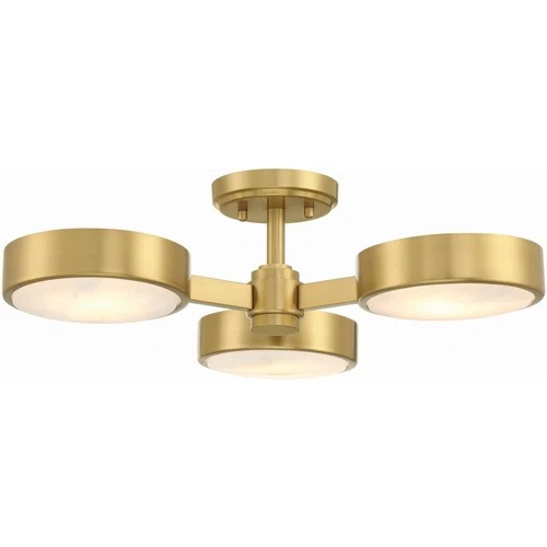 Crystorama ORS-733-MG-ST Orson Semi-Flush Mount Modern Gold - Picture 1 of 6