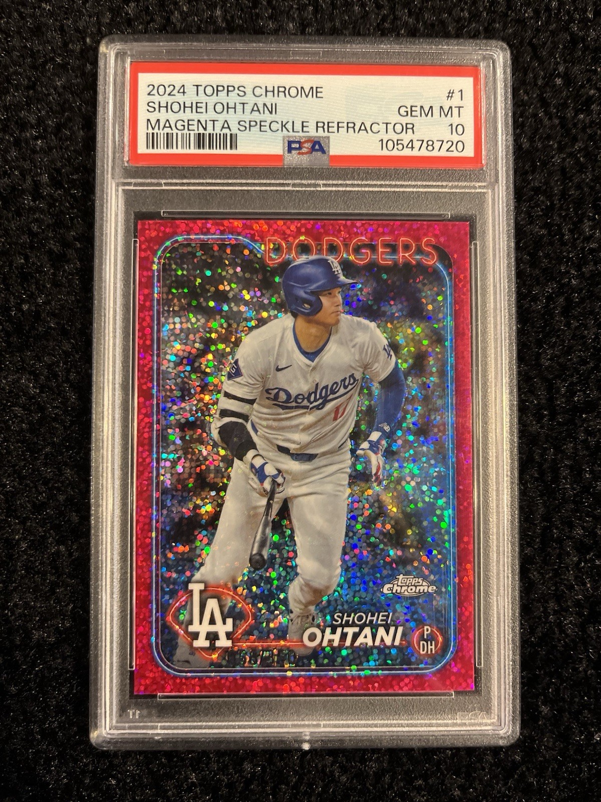 2024 Topps Chrome - Shohei Ohtani #1 Magenta Speckle Refractor /350 PSA 10