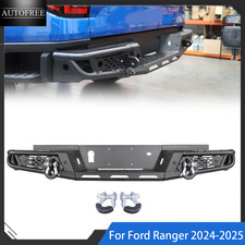 For Ford Ranger 2024-2026 Rear Bumper With 2d-rings Black Steel Heavy Duty New
