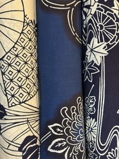 Vintage Japanese Yukata Fabric Indigo White Authentic Unused With Tags